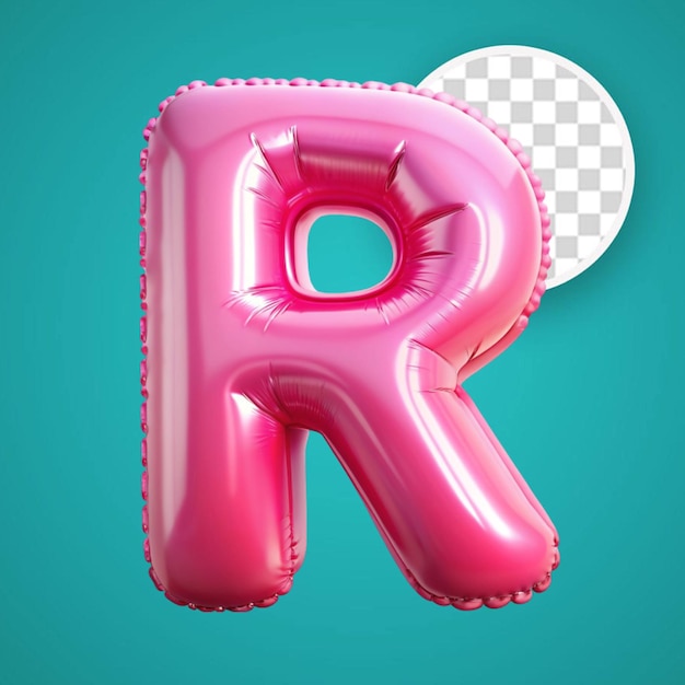 R Balloon Font 3D Rendering