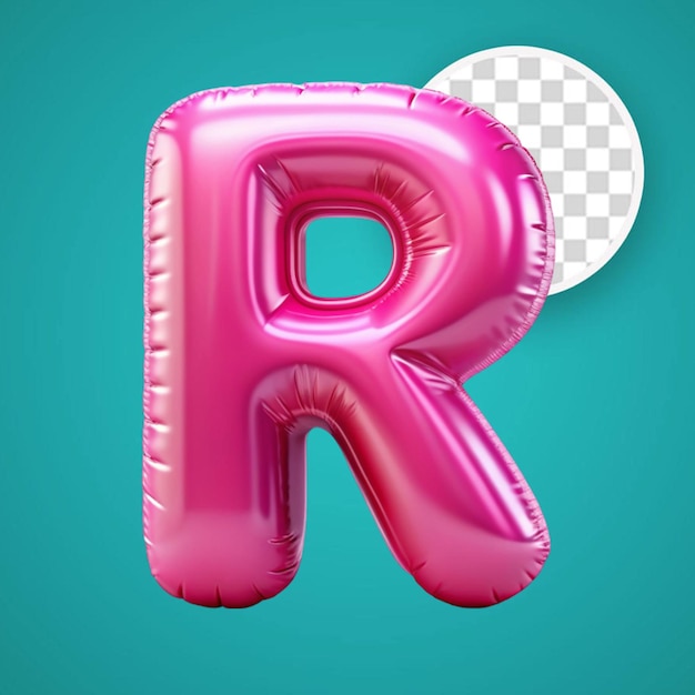 R Balloon Font 3D Rendering