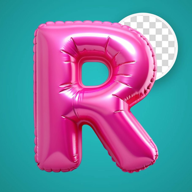 R Balloon Font 3D Rendering