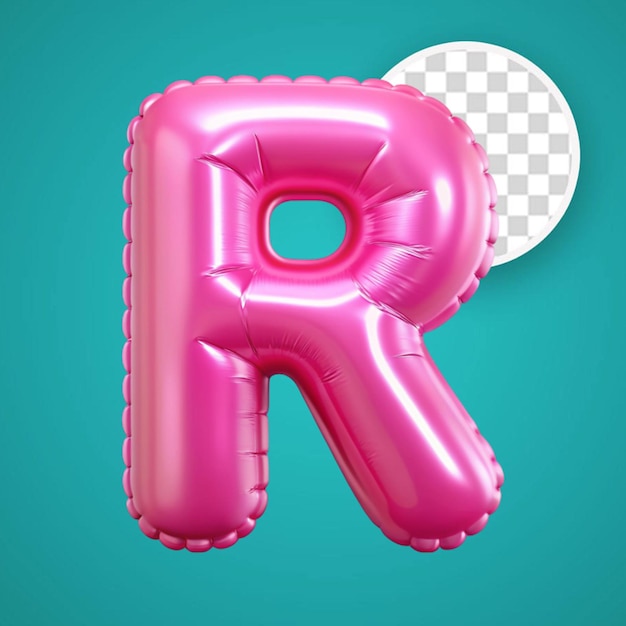 PSD r balloon font 3d rendering