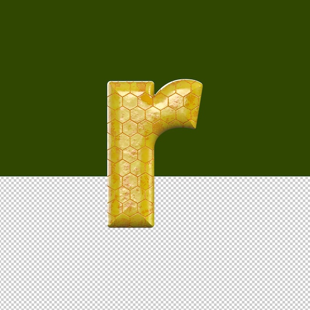 R Letter text effect oil