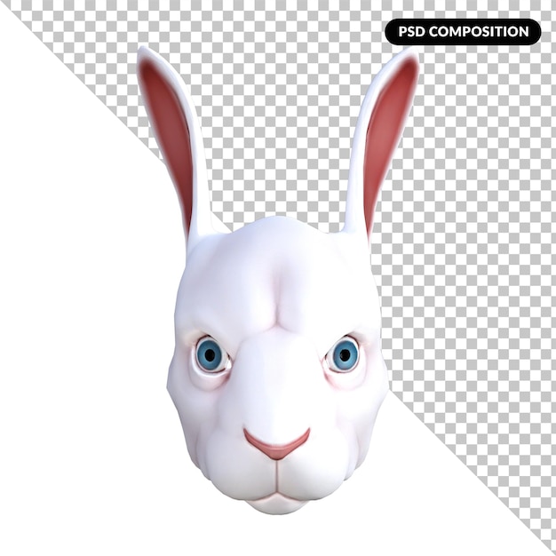 Rabbit mask isolated 3d