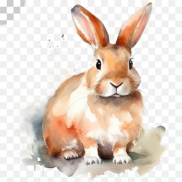 Rabbit watercolor transparent background