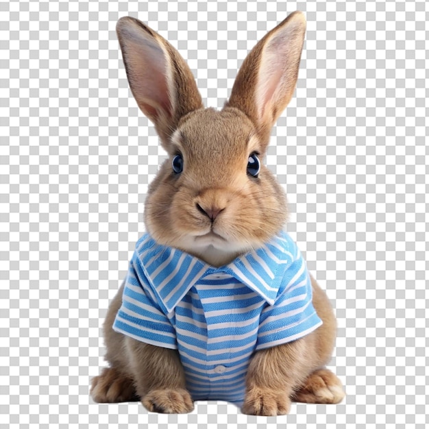 PSD a rabbit wearing a shirt on transparent background