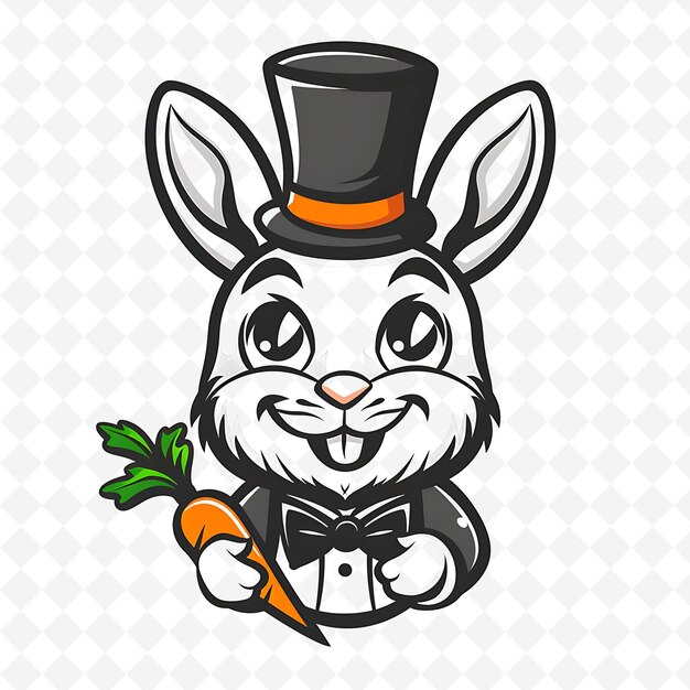 PSD rabbit with a carrot and a carrot on it