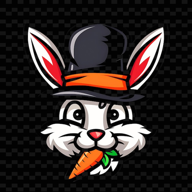 PSD a rabbit with a rabbit hat on it that says rabbit on it