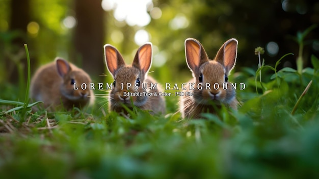 PSD rabbits grazing on the grass field in jericho beach park