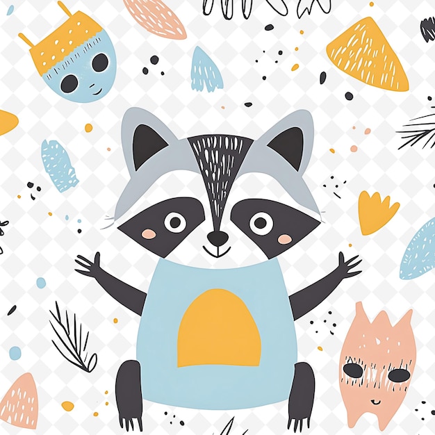 PSD a raccoon with a blue sweater on it