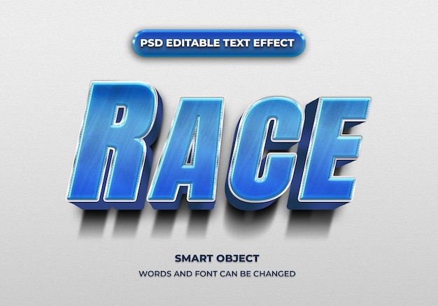 race 3d editable text effect style