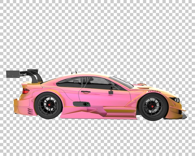 Race car on transparent background. 3d rendering - illustration