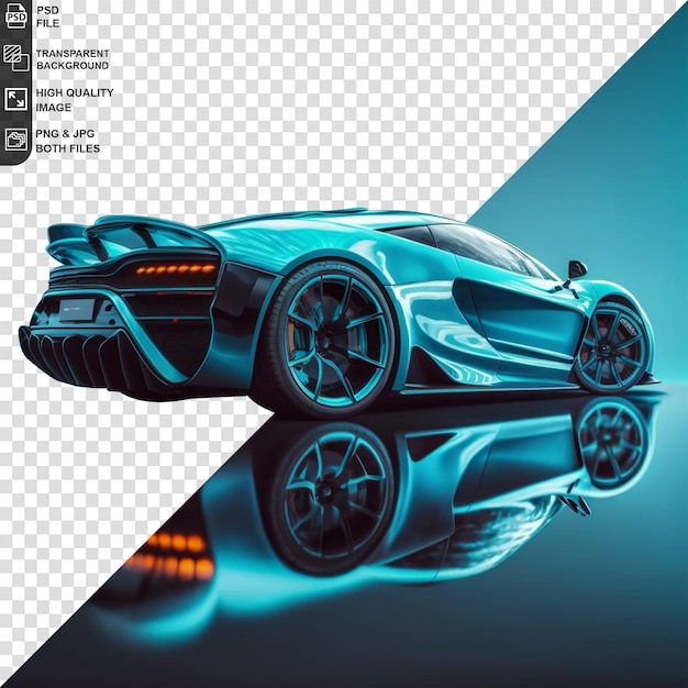 PSD race car on transparent background 3d rendering illustration