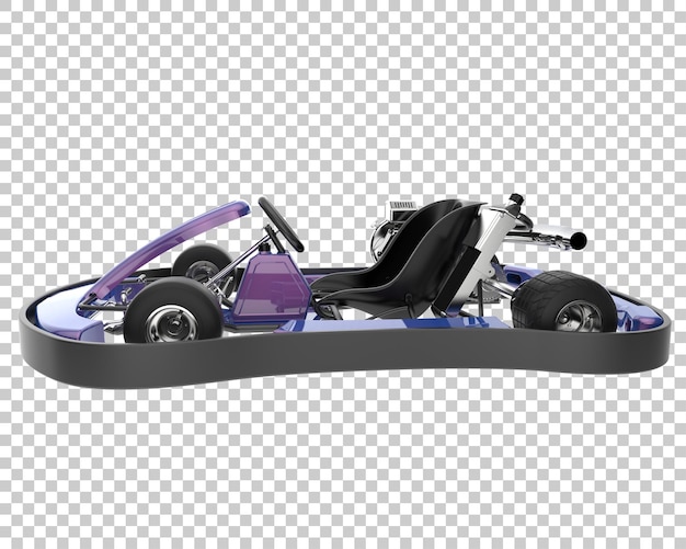 Race Kart on transparent background. 3d rendering - illustration