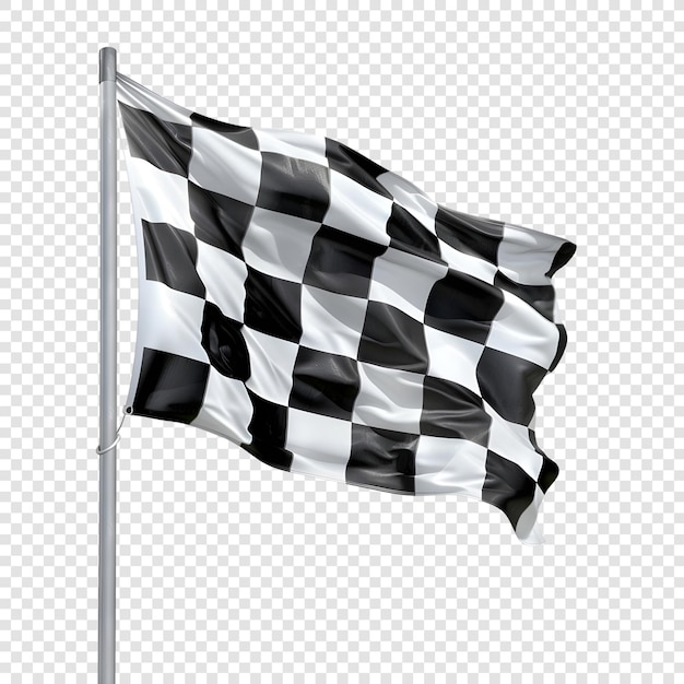 PSD racing flag isolated on transparent background