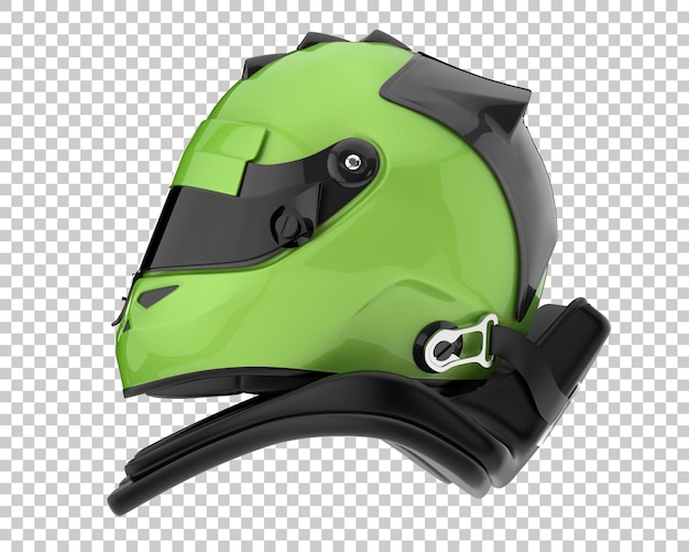 Racing helmet isolated on transparent background 3d rendering illustration