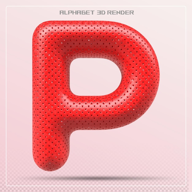 Rad letter P font Alphabet 3d render