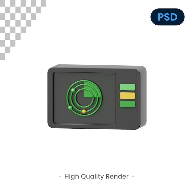 Radar 3D Icon Premium Psd