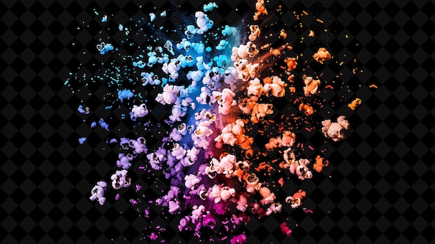 Radiant Candy Coated Popcorn Formed With Shattered Candy Coa Neon Color Food Drink Y2K Collection