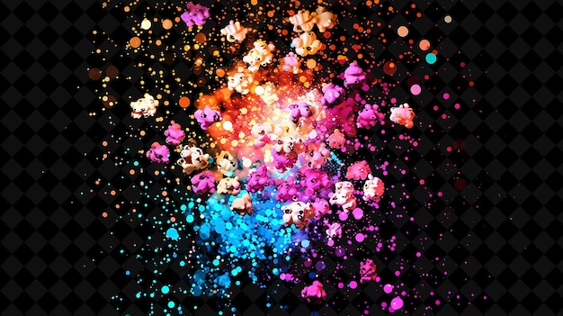 Radiant Candy Coated Popcorn Formed With Shattered Candy Coa Neon Color Food Drink Y2K Collection