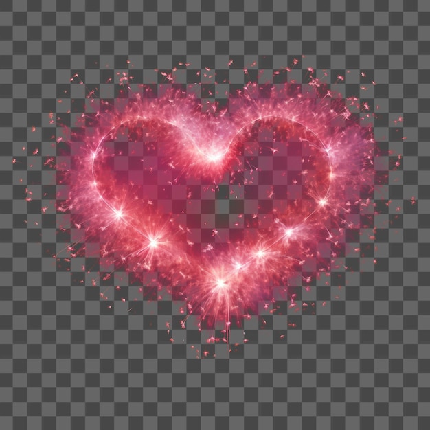 PSD radiant heartshaped fireworks overlay