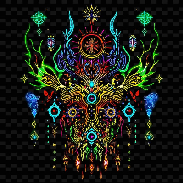 Radiant Neon Aura of a Powerful Elemental With Neon Vibrant PNG Creative Neon Line Art Designs