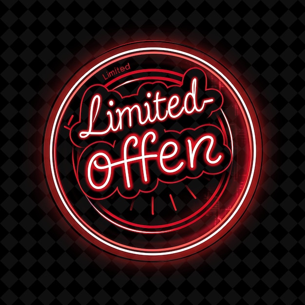 PSD radiant neon flare of limited time offer text in neon red wi png y2k decorative sale post designs