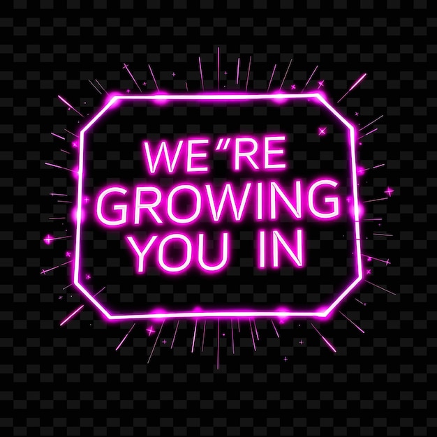 Radiant Were Growing You in Text Shimmers With Neon Electric Fuchsia and Hot Pink Retro Futuri