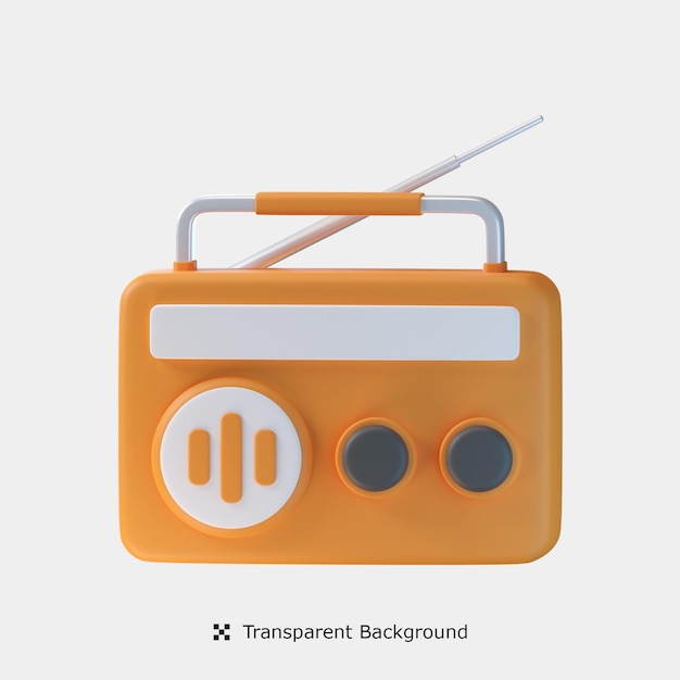 Radio 3d icon illustration