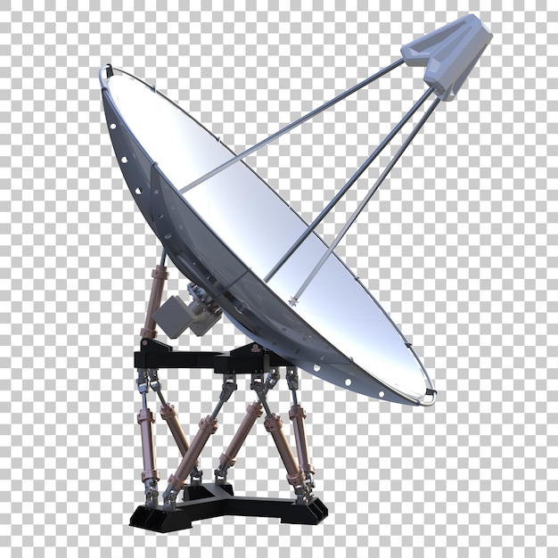 Radio antenna isolated on transparent background 3d rendering illustration