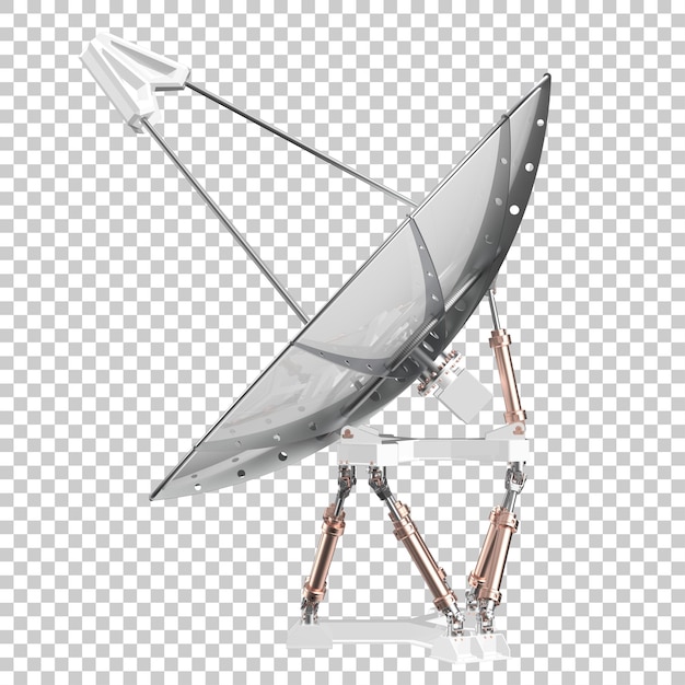 Radio antenna on transparent background 3d rendering illustration