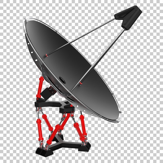 Radio antenna on transparent background 3d rendering illustration