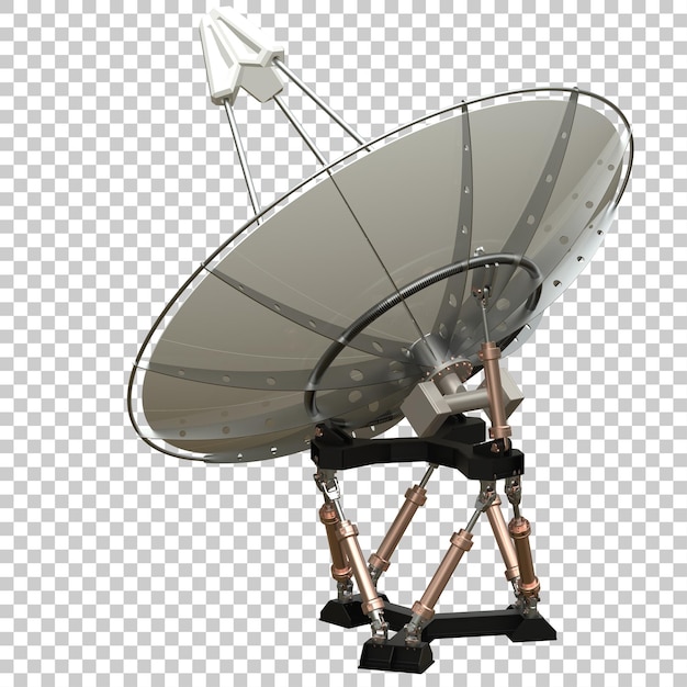 Radio antenna on transparent background 3d rendering illustration