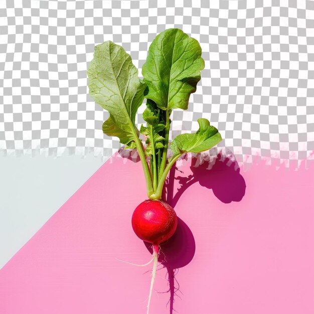 PSD a radish is on a pink background with a pink background