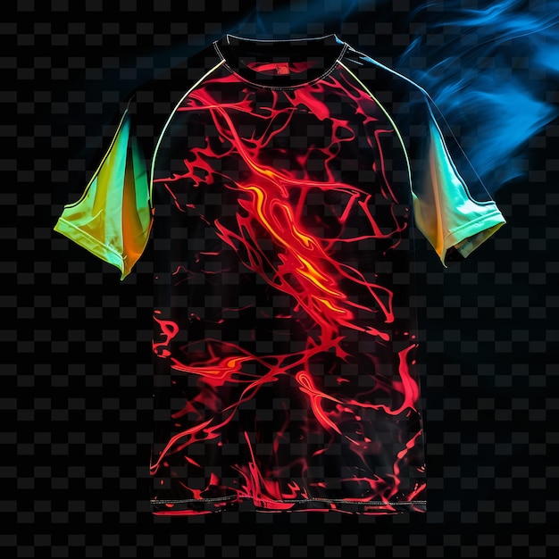 PSD raglan shirt with contrast sleeves made with acetate voile g png unique neon fashion clothing