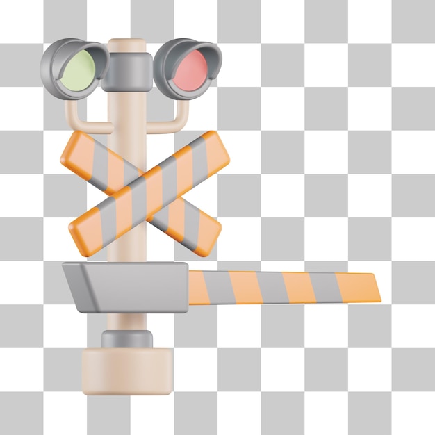 Railroad Barrier 3D Icon