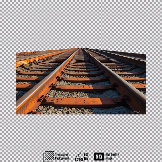 PSD railroad tracks on transparent background