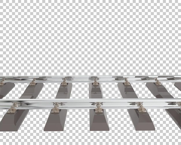 Railway on transparent background 3d rendering illustration