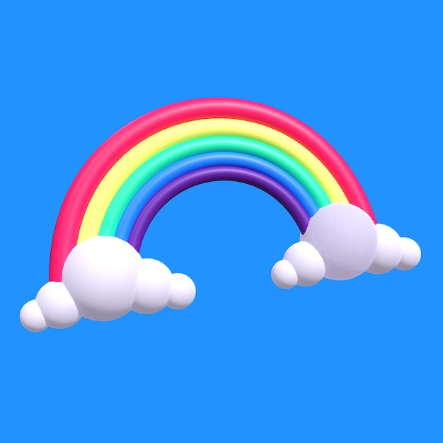 PSD rainbow 3d icon render cute