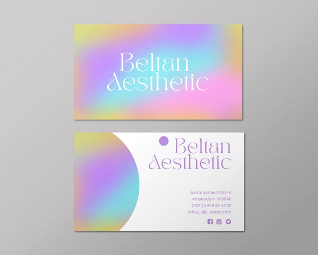 PSD rainbow color background design for business card template design