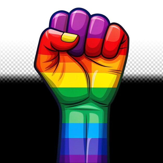 PSD rainbow color hand