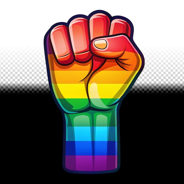 PSD rainbow color hand