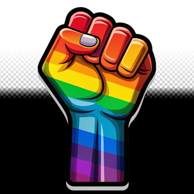 PSD rainbow color hand