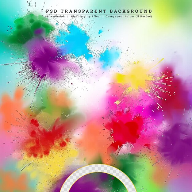 Rainbow color vector watercolor texture on transparent background