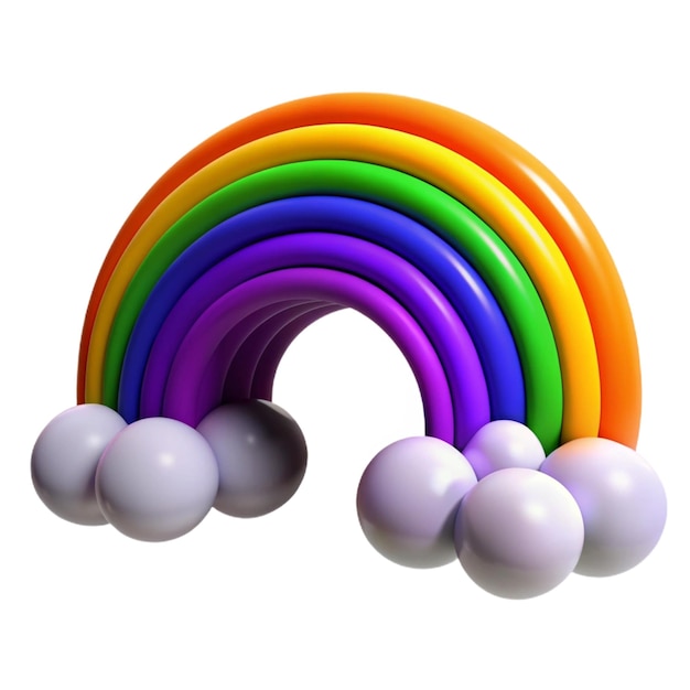 PSD rainbow colored beads are on a white background