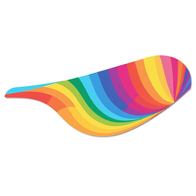 a rainbow colored spoon is shown on a white background