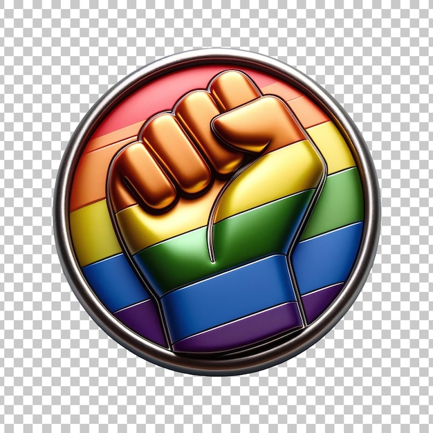 A rainbow flag with power symbol for pride concept