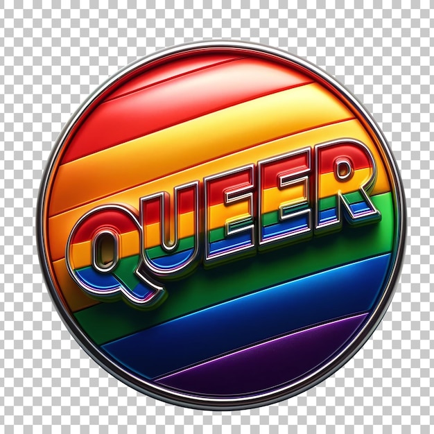 A rainbow flag with queer letters for pride concept