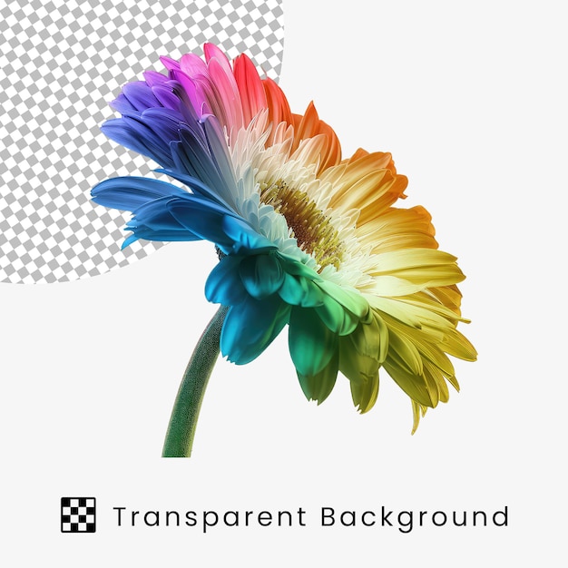 Rainbow Flower isolated on transparent background