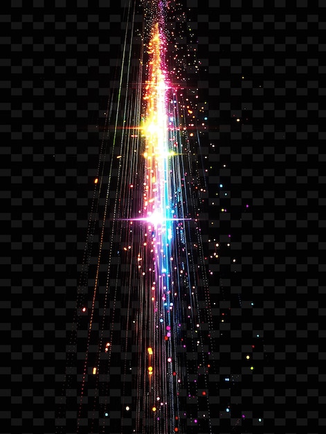 a rainbow of light on a black background