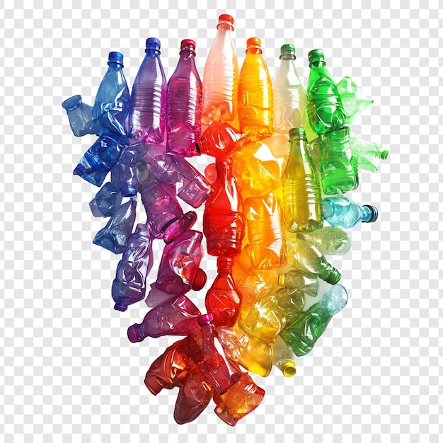 PSD rainbow plastic bottles