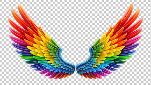 rainbow pride wings isolated transparent background